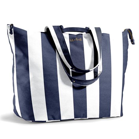 Fit & Fresh All The Things Large Weekender Tote Bag, Navy Stripe