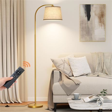 Arc Floor Lamp 64" Gold Dimmable 3000K-6000K Remote Control