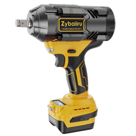 Zybaiiru Cordless Impact Wrench 1107 Ft-lbs 1/2 3-Speed Brushless (No Battery)