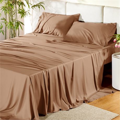 Bedsure Bamboo Rayon Queen Sheets 4 Pieces