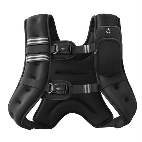 ZELUS Weighted Vest 20lb Black with Reflective Stripe