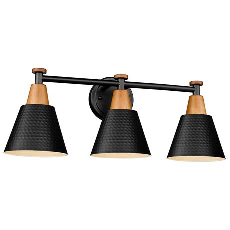 FEMILA Black 3-Light Bathroom Vanity Fixture 4FG59B-3W