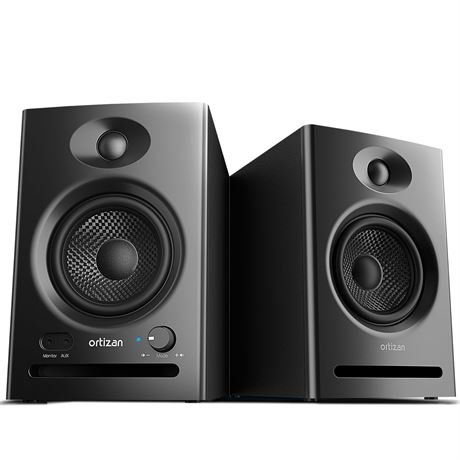 Ortizan C7 Studio Monitor Speakers, Bluetooth 5.3, Black (Pair)