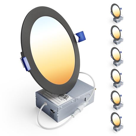 Ensenior LED Recessed Light 6-Pack Canless