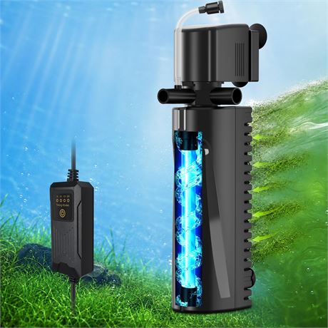 Devopet Aquarium U-V Filter for Green Water, Fish Tank Filter with U-V – Filtre