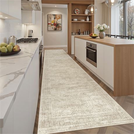 Soalmost Runner Runner Mat 6.5cm x 10cm Non-Slip for Kitchen Beige