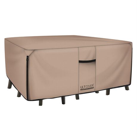 ULTCOVER Rectangular Patio Heavy Duty Table Cover - 600D Tough Canvas – Housse