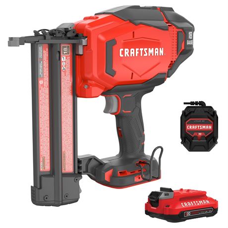 CRAFTSMAN V20 Cordless Brad Nailer Kit, 18GA (CMCN618C1)