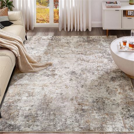 UERMEI 6x9 Area Rug Living Room Rugs - Washable Neutral Modern Abstract – Tapis