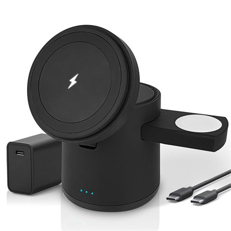 Powerpod 3 in 1 MagSafe Wireless Charger, iPhone 16/15/14, Watch, AirPods, 15W