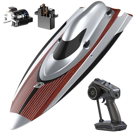 DEERC 17" Brushless RC Boat for Adults, 45+ KPH High-Speed Racing Boat
