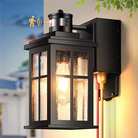 Gleamz Motion Sensor Outdoor Porch Light GFCI Outlet