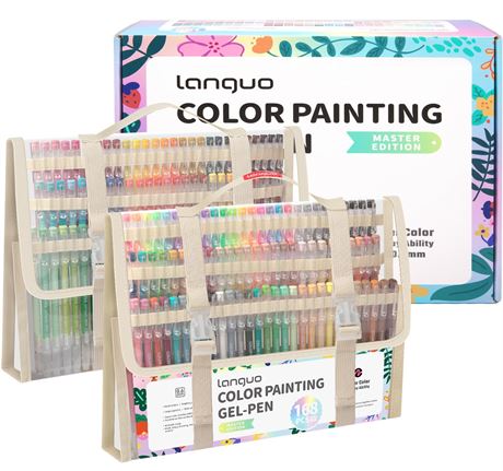 Gel Pens 168 Pack 0.6MM Fine Point Colored Pens for Coloring Drawing Writing