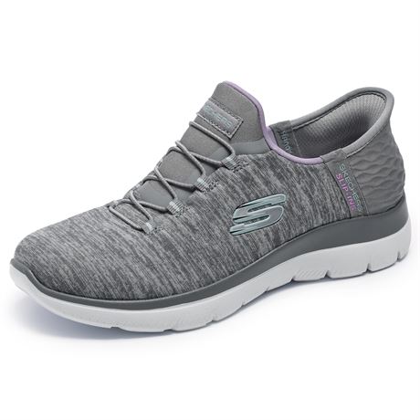 Skechers Women's Hands Free Slip Ins Summits Sneaker Grey Mint 8.5