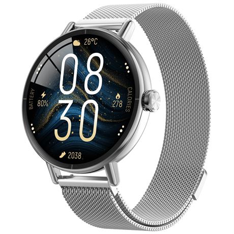 Yoever Smart Watch for Men Women,1.57" Touchscreen,Round Fitness – Montre