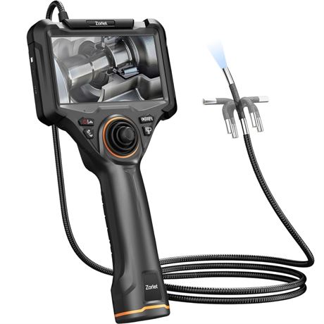 4-Way Articulating Borescope, 0.25in/6.3mm Probe, 5" Screen, 5FT