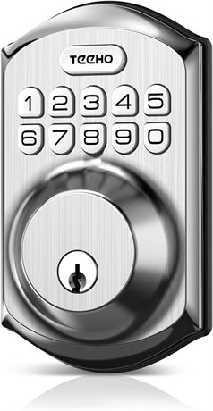 TEEHO TE001 Keyless Entry Door Lock Keypad - Smart Deadbolt - Satin Nickel
