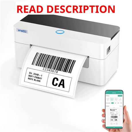 vretti Shipping Label Printer - Bluetooth Thermal 4x6 for USPS