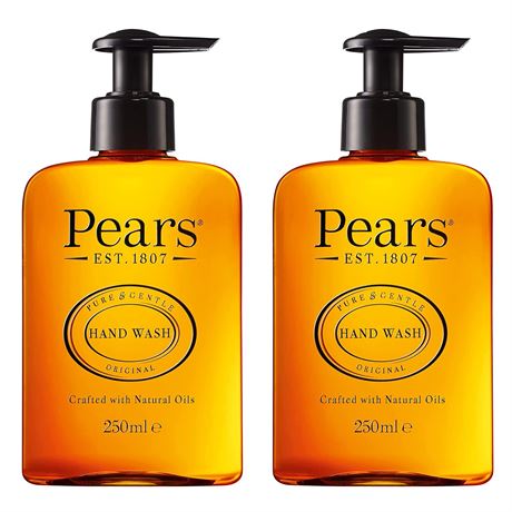 Pears Savon à mains pur et doux, huiles naturelles, paquet de 2, 250 ml