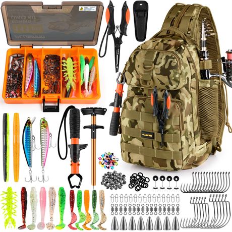 PLUSINNO Fishing Backpack with Tackle Box