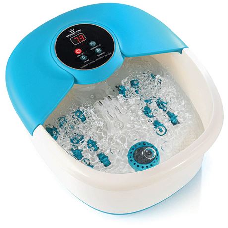 Medical King Foot Spa Massager with Heat, 14 Rollers, Bubbles, Vibration,