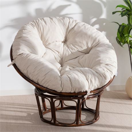 HIGOGOGO Papasan Chair Cushion Chenille 48x48inch Beige