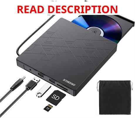 Lecteur CD/DVD externe ORIGBELIE, USB-C/USB 3.0, pour portable