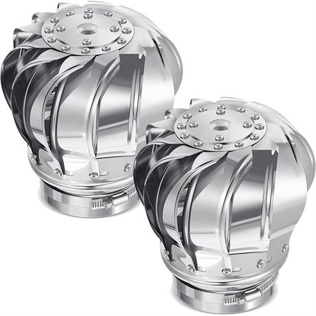Tandefio 2 Pcs Turbine Roof Vent, 4 In/110mm Stainless Steel 201