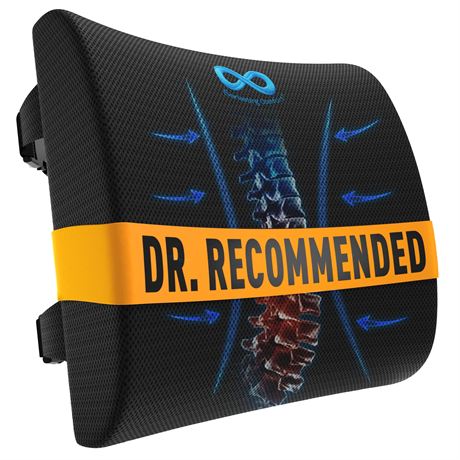 Everlasting Comfort Lumbar Support Pillow for Office Chair, Memory Foam