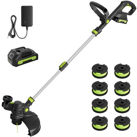 20V Cordless String Trimmer, 2.2Ah Battery and Charger, 12 in, 2-in-1 Edger