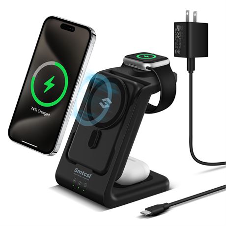 Smtcsl 3 in 1 Wireless Charging Station: 10000mAh Removable Power – Chargeur