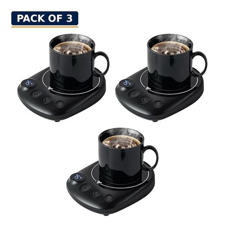 MYMULIKE Mug Warmer, 4 Temp Settings, 8h Auto Shut-Off, Pack of 3