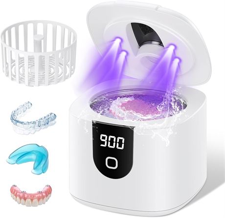 Ultrasonic Retainer Cleaner, 45kHz, 200ML, 4 Modes, Digital Timer