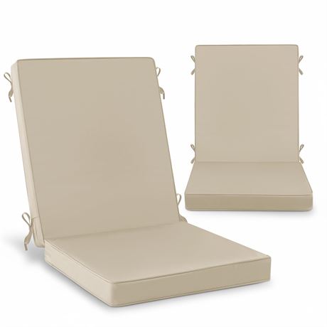 Summsun Outdoor Dining Chair Cushions 2-Pack, 20 x 20 Inch, Cream