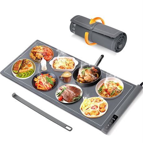 Warming Mat Electric 36"x16" Food Warmer Tray 9 Temp Settings 6H Timer