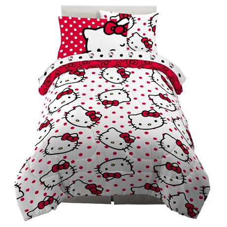 Franco Hello Kitty Polka Dot Bedding 5-Piece Twin