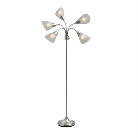 Adesso Floor Lamp with 5 Movable Shades & Adjustable Brightness – Lampadaire