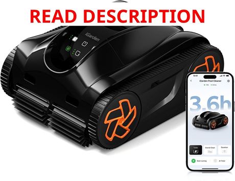 iGarden K Series Robotic Pool Cleaner, Inground/Above Ground, 220 Min