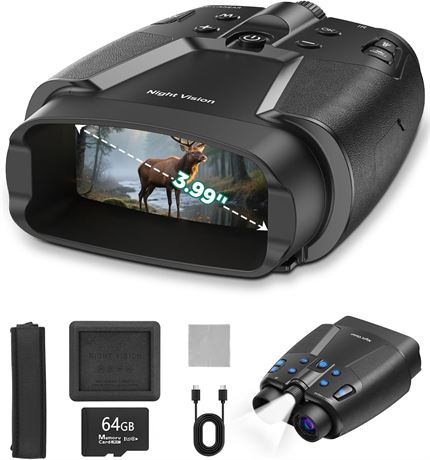 Night Vision Goggles for Adults, 3.99" HD Screen, 10000mAh, 4K Binoculars