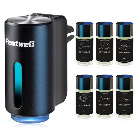 Featwell Rechargeable Car Air Freshener Aroma Diffuser, Black