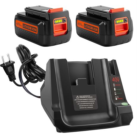 ARyee 40V MAX 3.0Ah LBX2040 Battery for Black and Decker LBXR36 LBXR2036 LST540