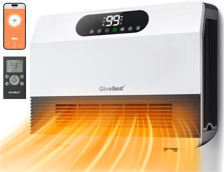 GiveBest Electric Wall Mounted Heater, 1500W Space Heaters for – Chauffage