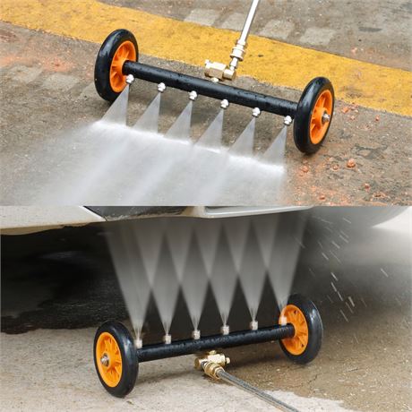 Undercarriage Pressure Washer 6 Nozzles 16in Water Broom