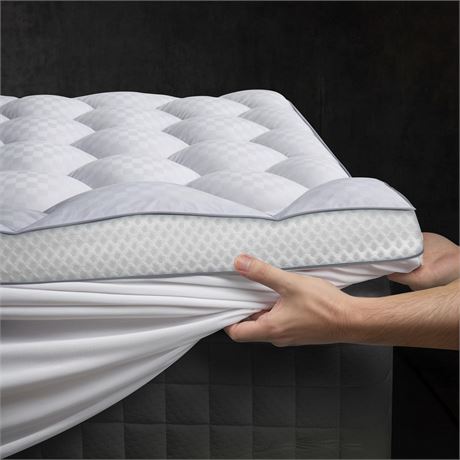 3 Inch Memory Foam Mattress Topper Full with Breathable Air Mesh Sides 6-21''