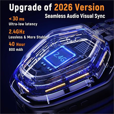 Ozeino Wireless Gaming Headset PS5/PC/Switch | Lossless Audio, 40h Battery