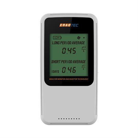Digital Radon Detector III, Portable Radon Monitor, White