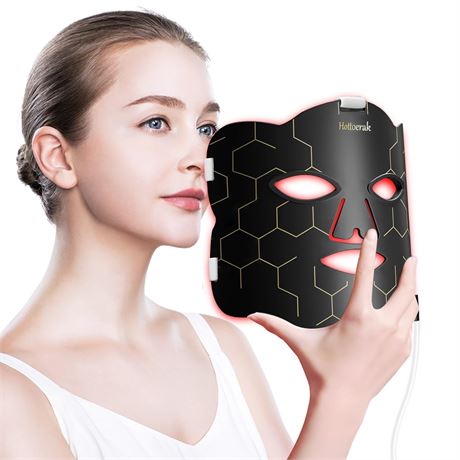 Hottoerak Near-Infrared & Red Light Mask for Face with Power Bank