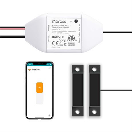 meross Smart Garage Door Opener HomeKit Alexa Remote USD