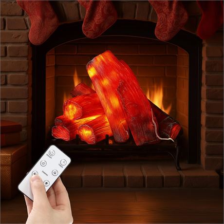 Tuanse 6 Pcs 8.7in Flameless Fireplace LED Light with Remote Control