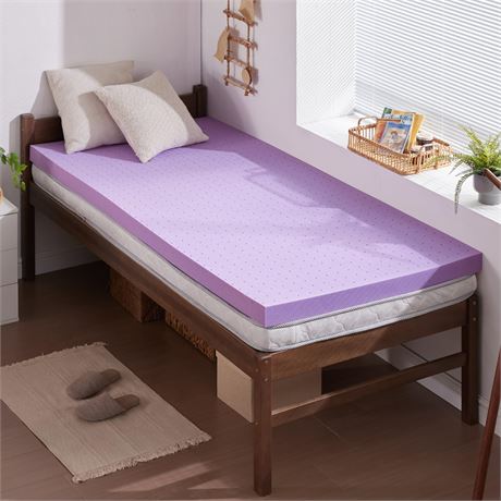 SINWEEK 2 Inch Twin XL Size Gel Memory Foam Mattress Topper